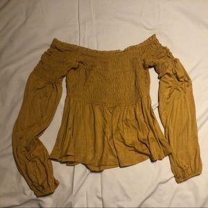 Mustard Aeropostale Long Sleeve Off Shoulder